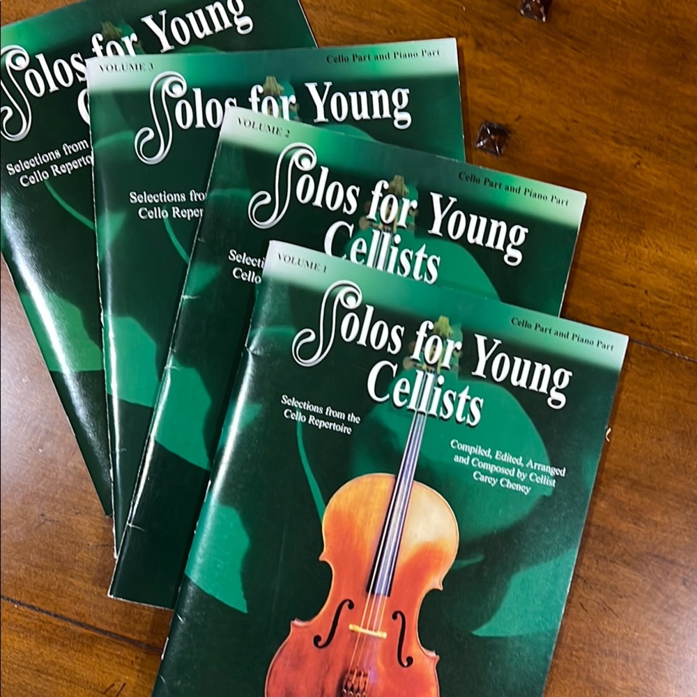 Celli and Piano part cello repertoire books. 4 volumes, nearly new !